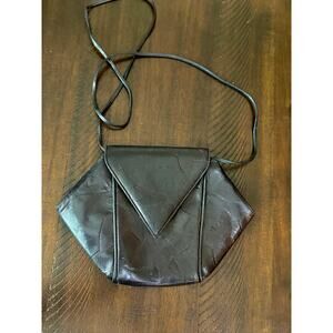 VTG 80s Carlos FALCHI for Hanae Mori leather butterfly crossbody black